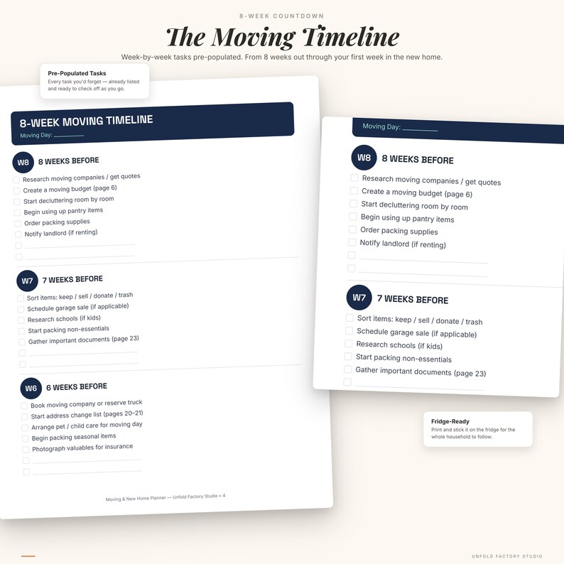 Moving Planner Bundle | 44-Page Checklist, Budget Tracker, Box Labels (PDF) image 2