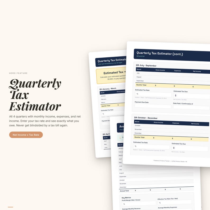 Freelancer Finance Tracker | Client, Invoice, Expense, Tax PDF Planner image 4