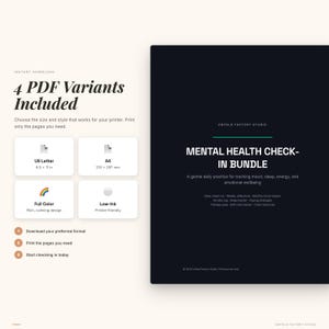 Mental Health Check-in Journal | Daily Mood Tracker, Anxiety Log (PDF Download) image 8