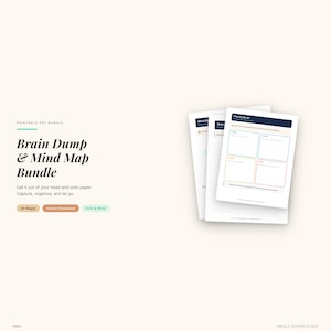 Brain Dump Journal & Mind Map Bundle | Thought Organizer PDF (Digital Download)