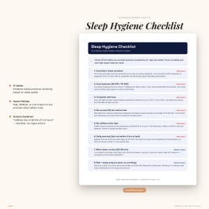 Sleep Optimization Workbook | Daily Log, Hygiene Checklist, CBT-I (Digital Download) image 5