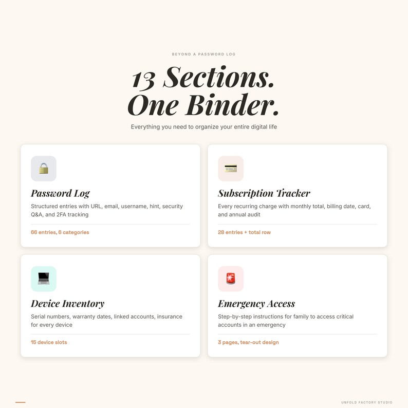 Password Organizer Printable | Digital Life Planner PDF (Instant Download) image 7