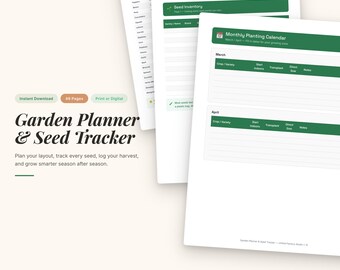 Garden Planner 2026 Printable | Seed Inventory Tracker | Planting Calendar | Harvest Log | Companion Planting Chart | Veggie Garden Journal