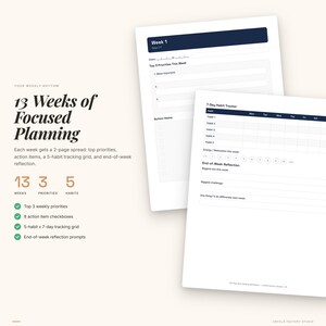90-Day Goal Setting Workbook | SMART Planner, Habit Tracker (PDF Download) image 5