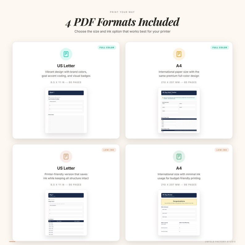 90-Day Goal Setting Workbook | SMART Planner, Habit Tracker (PDF Download) image 8