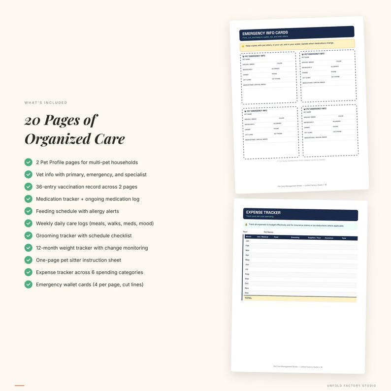 Pet Care Management Binder | Health, Vet, Feeding Schedules (PDF Download) image 2