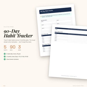 90-Day Goal Setting Workbook | SMART Planner, Habit Tracker (PDF Download) image 7