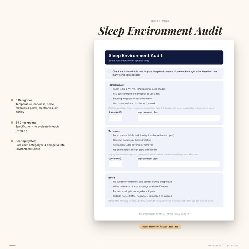 Sleep Optimization Workbook | Daily Log, Hygiene Checklist, CBT-I (Digital Download) image 3