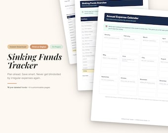 Sinking Funds-trackerbundel | Spaardoelenplanner, maandelijks logboek (pdf-download)