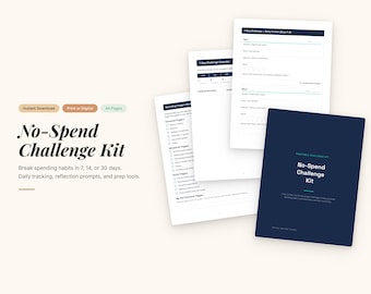 Kit Défi sans dépenser | Suivi des économies sur 30 jours, planificateur budgétaire (téléchargement PDF)