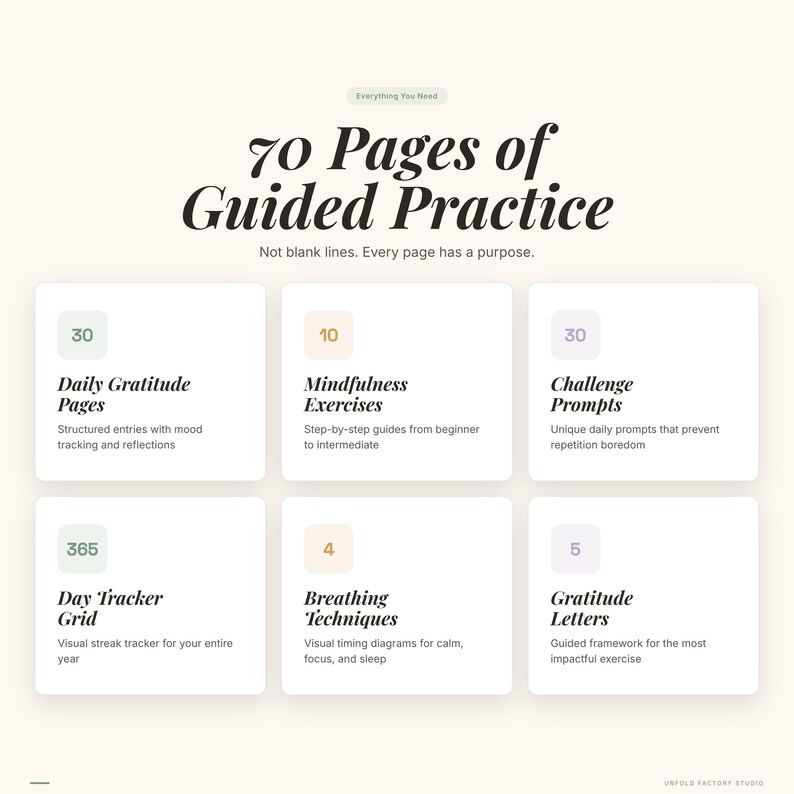 Gratitude Mindfulness Journal | Daily Prompts, Breathing Exercises (Digital Download) image 7
