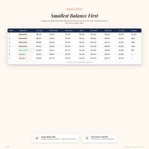 Debt Payoff Planner Google Sheets, Snowball vs Avalanche Calculator, Payoff Tracker Template image 3