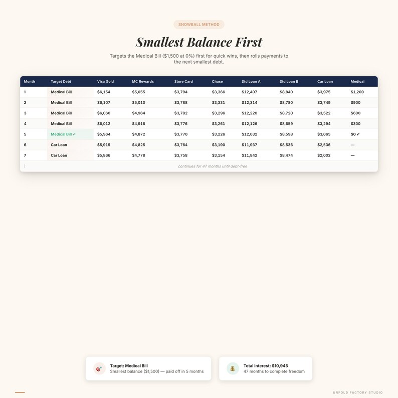 Debt Payoff Planner Google Sheets, Snowball vs Avalanche Calculator, Payoff Tracker Template image 3