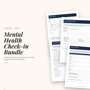 Mental Health Check-in Journal | Daily Mood Tracker, Anxiety Log (PDF Download) image 1