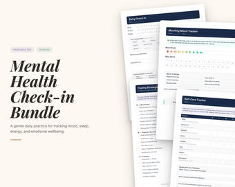 Incheckdagboek geestelijke gezondheid | Daily Mood Tracker, angstlogboek (pdf-download)