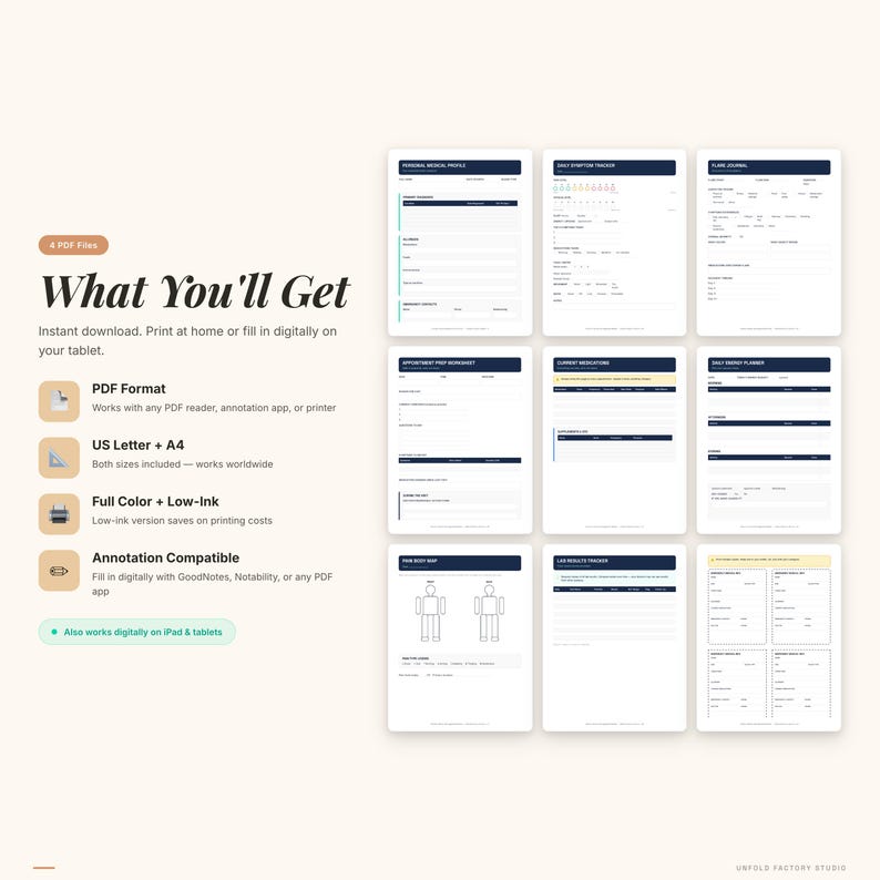 Chronic Illness Management Binder | Symptom Tracker, Flare Journal, Appointment Prep (PDF) image 8
