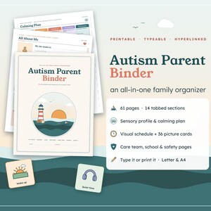Autism Parent Binder Printable: Sensory Profile, Visual Schedule Cards, Daily Routine, Care Team Organizer