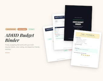 ADHD Budget Planner Printable | Neurodivergent Budget Binder | Impulse Spending Tracker | Dopamine Reward System | PDF
