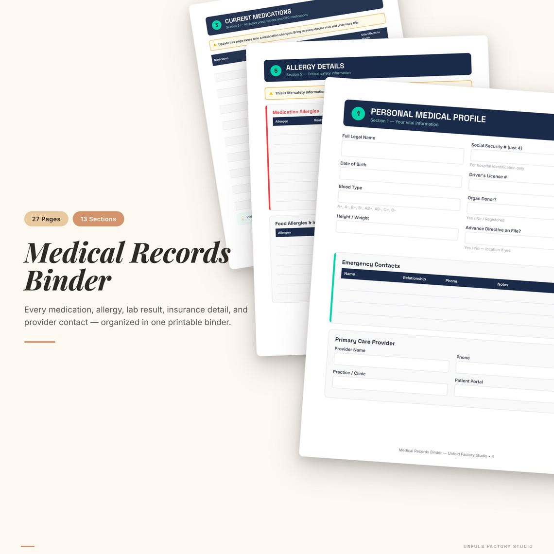 Medical Records Binder