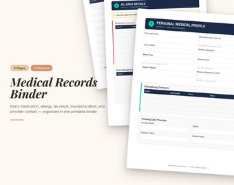 Afdrukbare map medische dossiers | Health Organizer, medicatietracker (pdf-download)