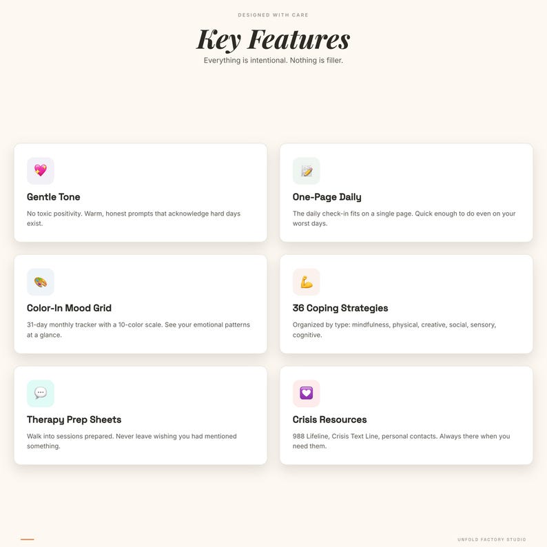 Mental Health Check-in Journal | Daily Mood Tracker, Anxiety Log (PDF Download) image 7