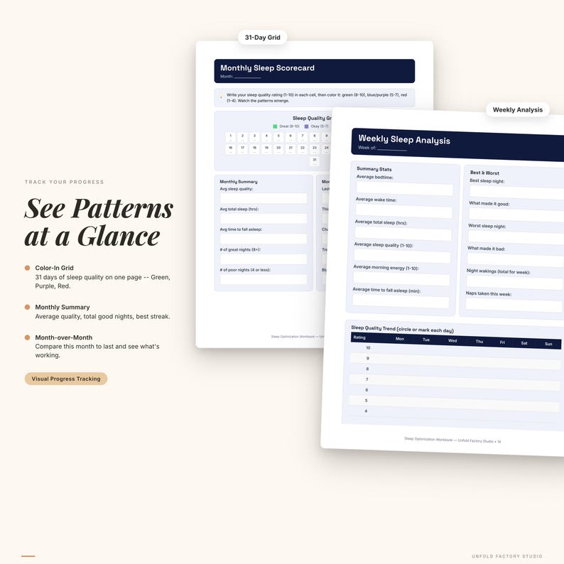 Sleep Optimization Workbook | Daily Log, Hygiene Checklist, CBT-I (Digital Download) image 6