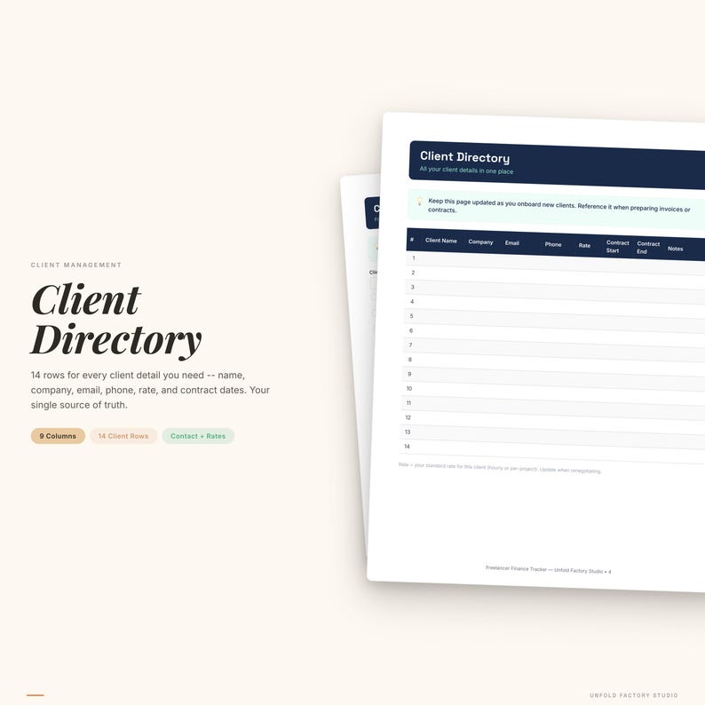 Freelancer Finance Tracker | Client, Invoice, Expense, Tax PDF Planner image 2
