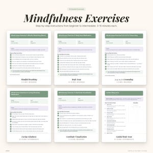 Gratitude Mindfulness Journal | Daily Prompts, Breathing Exercises (Digital Download) image 3