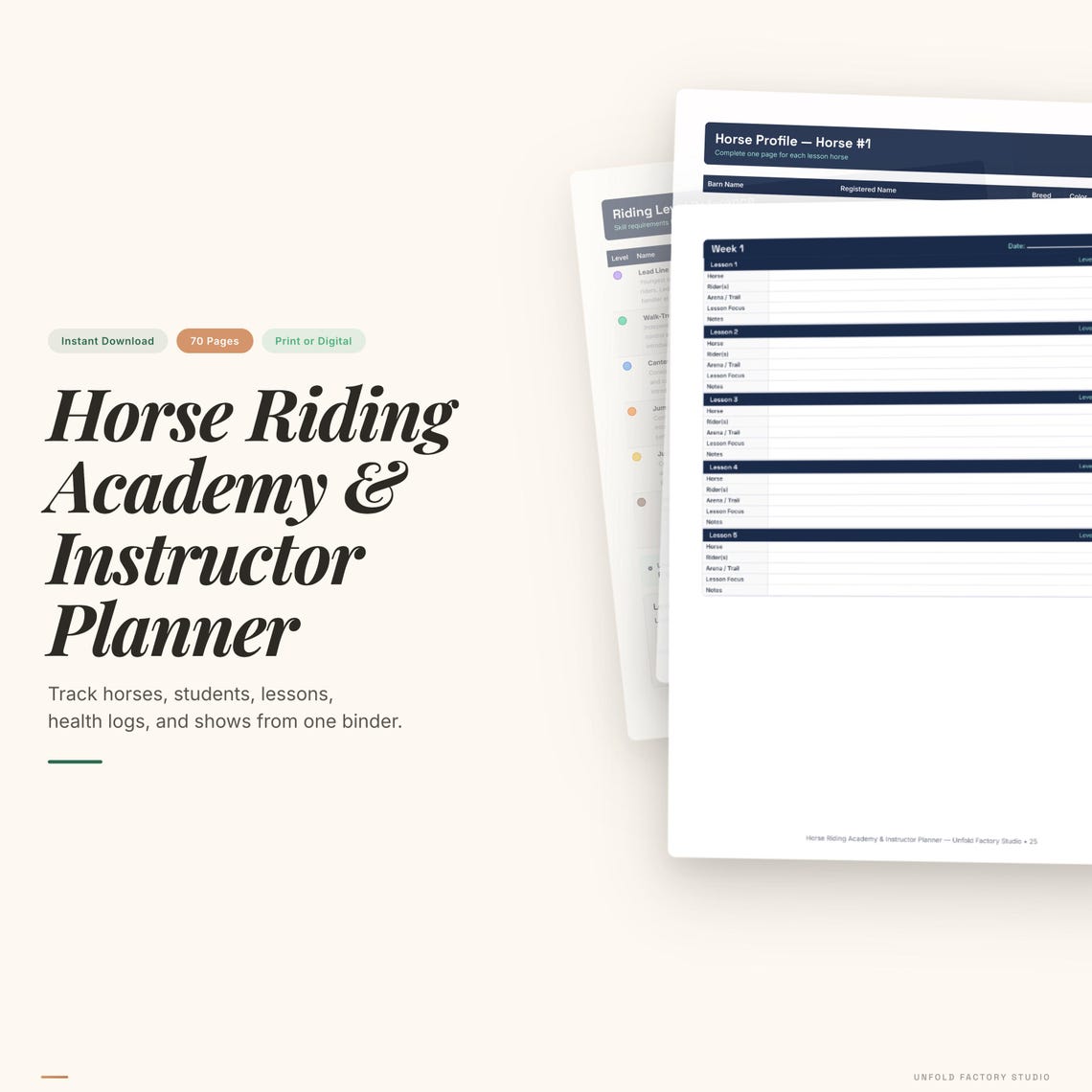 Equestrian Instructor Planner