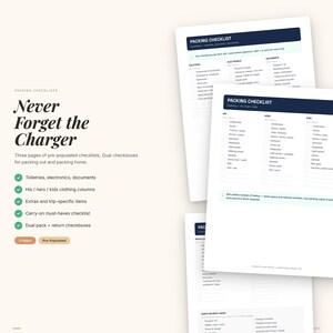 Vacation Planner Printable | Travel Itinerary, Budget, Packing List (Digital Download) image 5