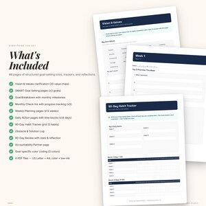 90-Day Goal Setting Workbook | SMART Planner, Habit Tracker (PDF Download) image 2