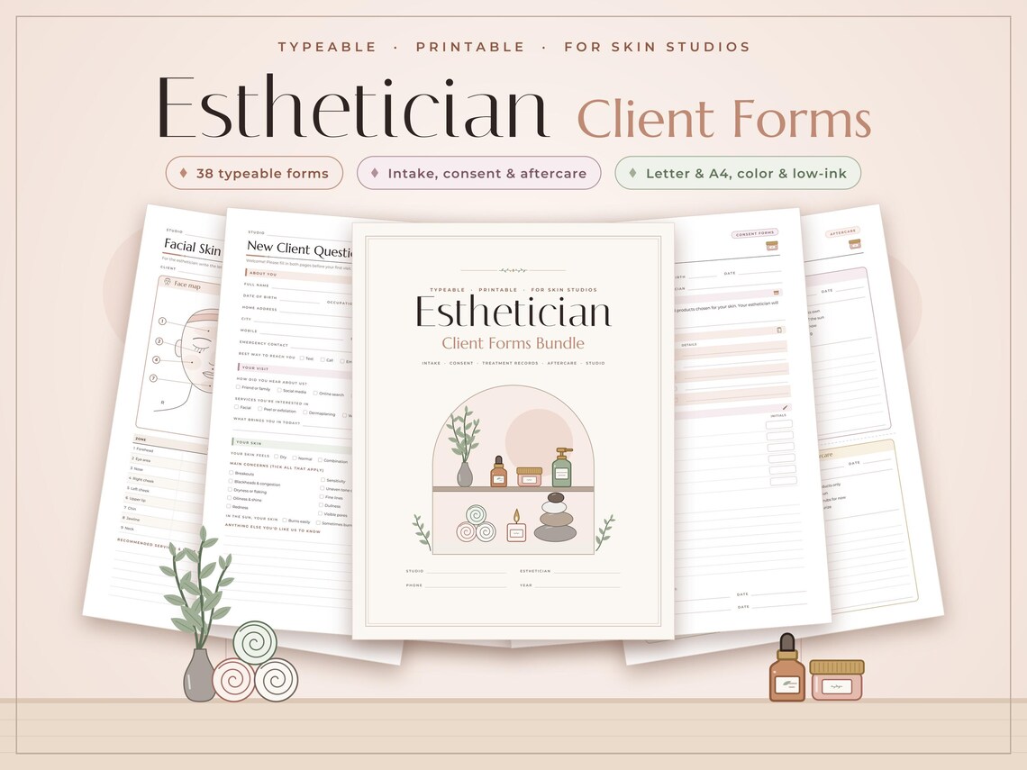 Esthetician Client Forms Bundle
