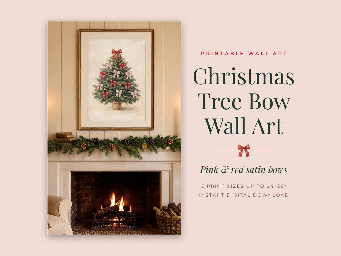 Christmas Tree Bow Wall Art