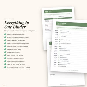 Wedding Planner Binder | Budget, Guest List, Timeline, Seating Chart (Digital Download) image 2