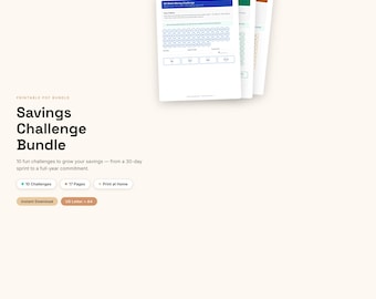 Pack Défi Épargne | 52 semaines, 100 enveloppes, suivi des dépenses non dépensées (téléchargement numérique)