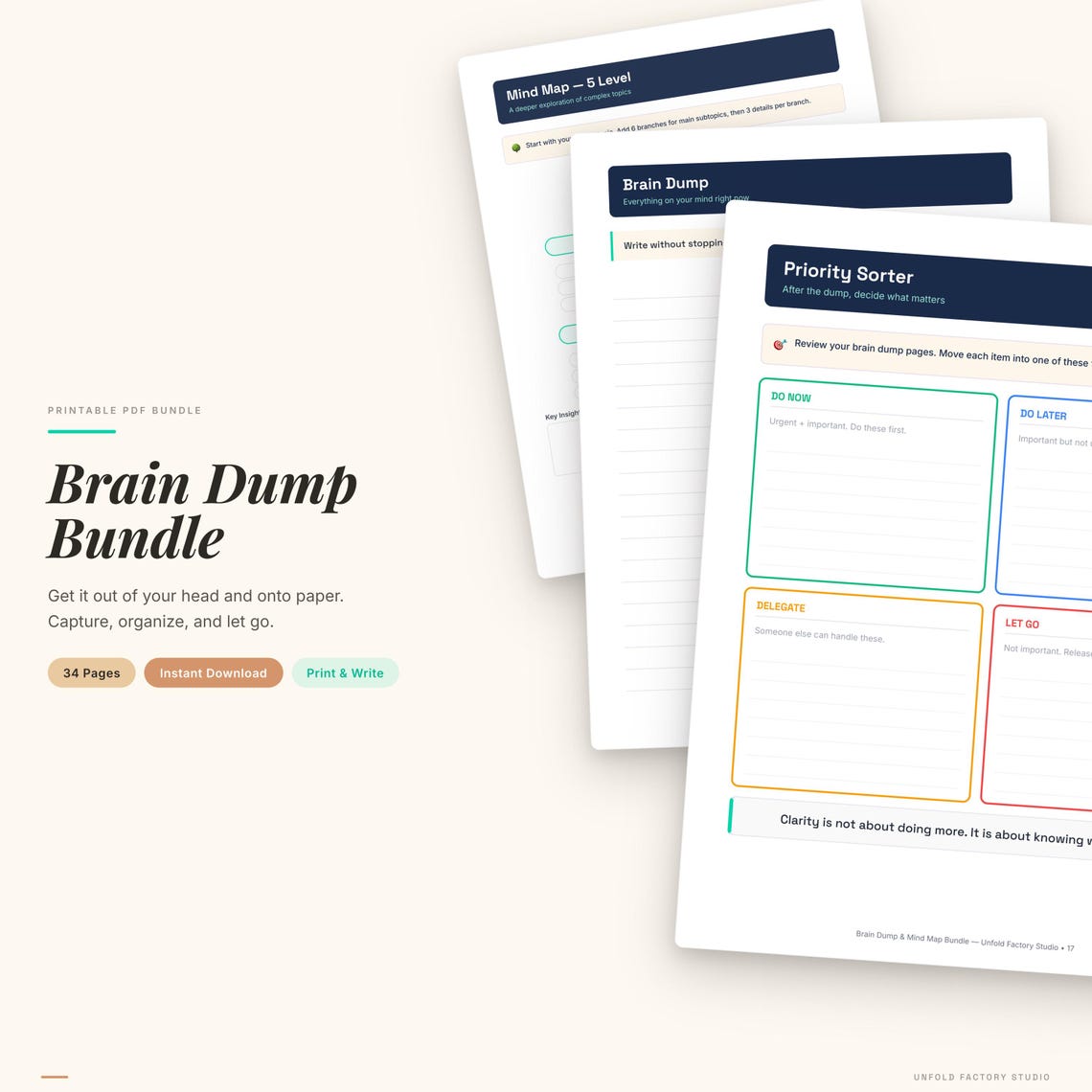 Brain Dump & Mind Map Bundle