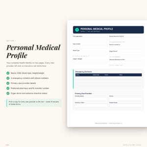 Ausdruckbarer Ordner für medizinische Unterlagen | Gesundheitsorganizer, Medikamenten-Tracker (PDF-Download) Bild 2