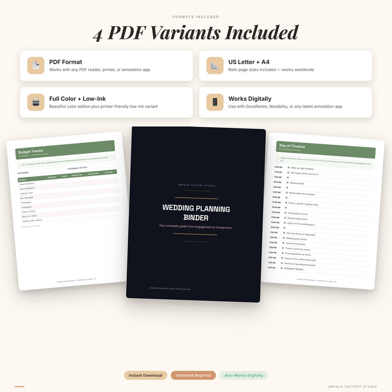 Wedding Planner Binder | Budget, Guest List, Timeline, Seating Chart (Digital Download) image 8