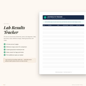 Ausdruckbarer Ordner für medizinische Unterlagen | Gesundheitsorganizer, Medikamenten-Tracker (PDF-Download) Bild 4