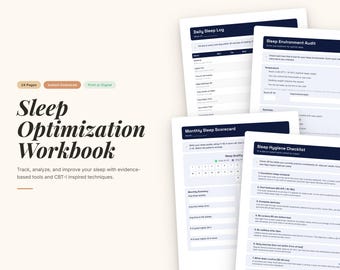 Werkboek slaapoptimalisatie | Dagelijks logboek, hygiënechecklist, CGT-I (digitale download)