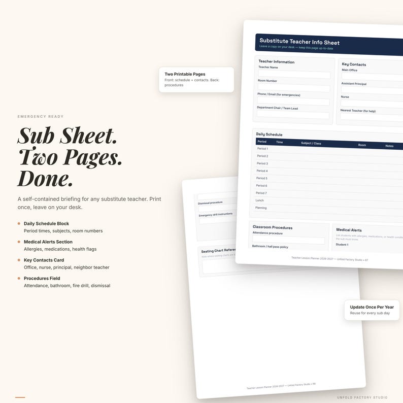 2026-2027 Teacher Lesson Planner | Pre-Dated Academic Year PDF image 6
