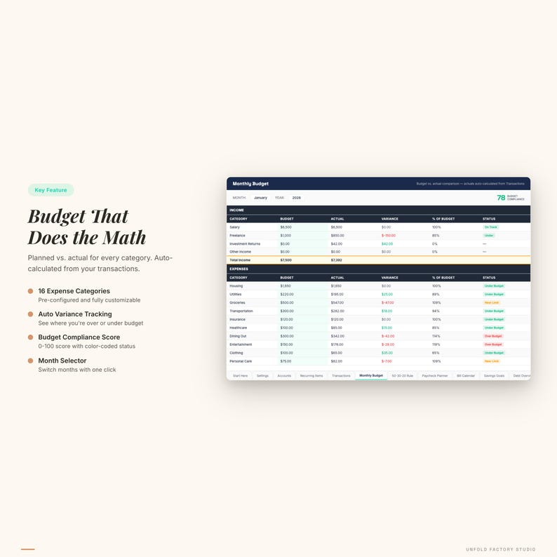Complete Money Dashboard, Budget Net Worth Savings Tracker (Digital Download) image 3