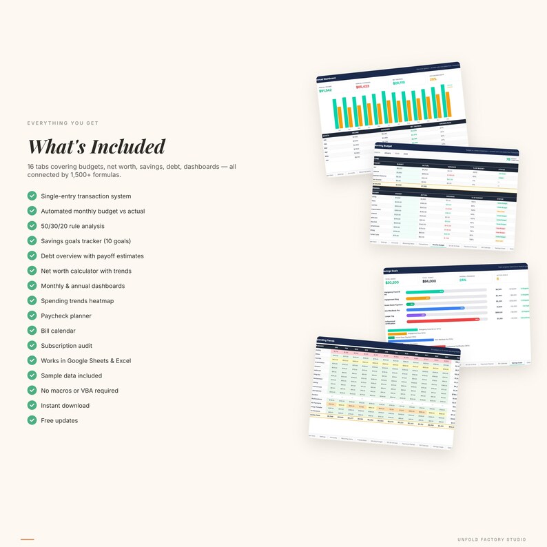 Complete Money Dashboard, Budget Net Worth Savings Tracker (Digital Download) image 6