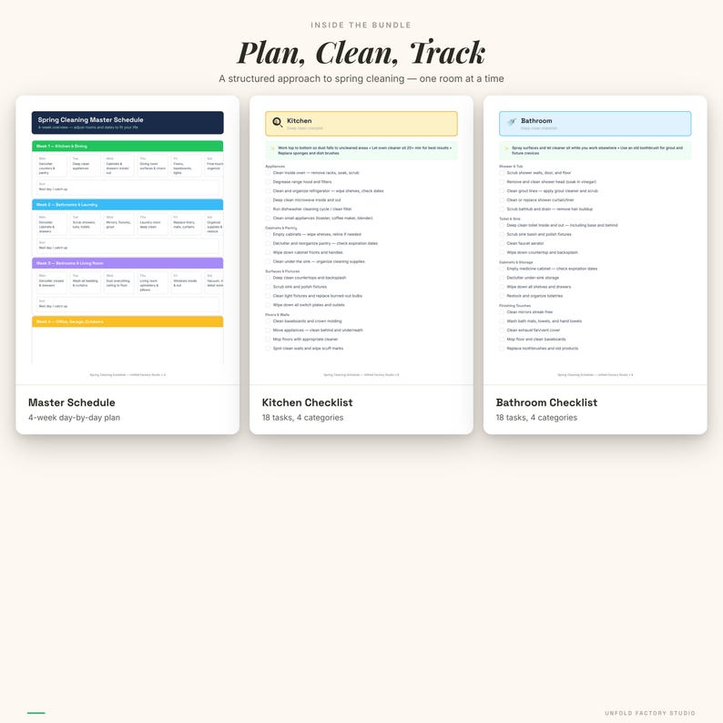 Spring Cleaning Checklist Bundle | Room-by-Room Deep Clean Planner (Digital Download) image 3