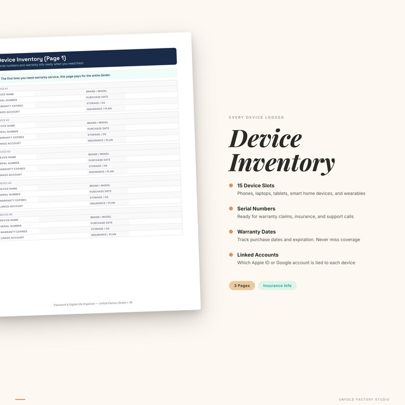 Password Organizer Printable | Digital Life Planner PDF (Instant Download) image 5