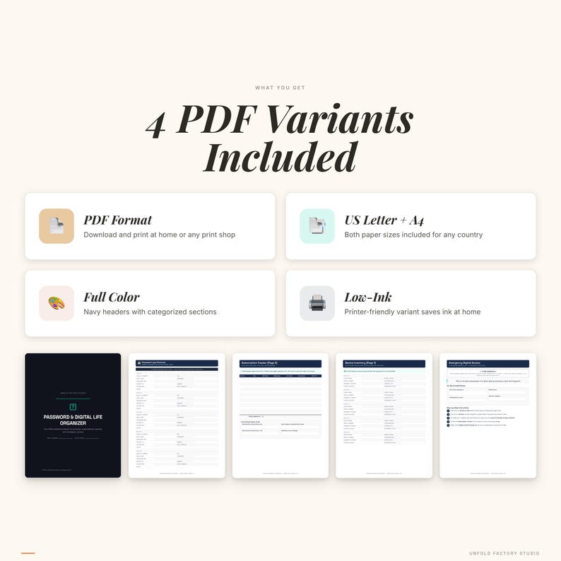 Password Organizer Printable | Digital Life Planner PDF (Instant Download) image 8
