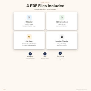 Savings Challenge Bundle | 52 Week, 100 Envelope, No Spend Tracker (Digital Download) image 8