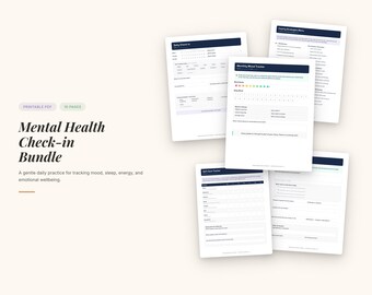 Journal de contrôle de la santé mentale | Moniteur d'humeur quotidien, journal d'anxiété (téléchargement PDF)