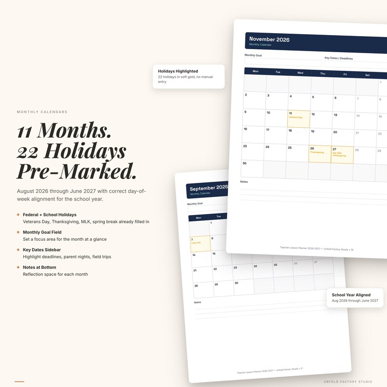 2026-2027 Teacher Lesson Planner | Pre-Dated Academic Year PDF image 4