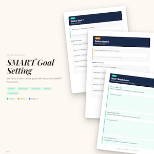 90-Day Goal Setting Workbook | SMART Planner, Habit Tracker (PDF Download) image 4